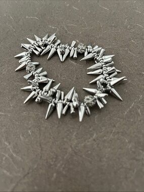 Silver Spike Stretch Bracelet - Women's Fashion Jewelry